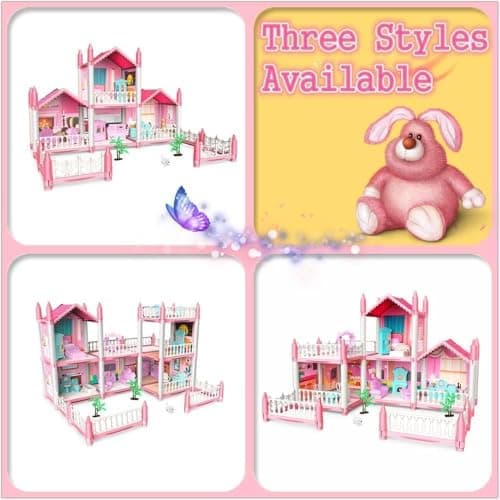 Barbeiiii Doll House for Girls | 2-Story Dollhouse with 4 Rooms, Dolls & Furniture Accessories | Dream House Pretend Play Toy for Girls Age 3+ Years 4