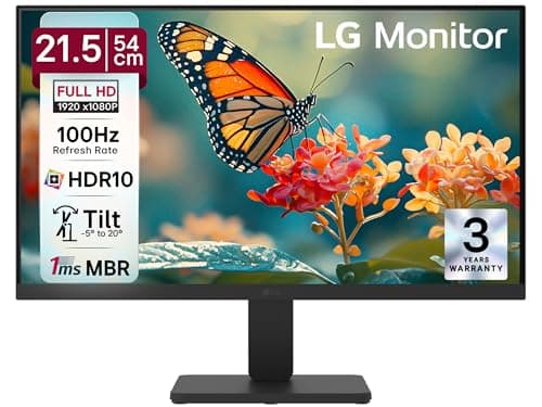 LG 22U401A 54.61 cm (22 Inch) Full HD (1920x1080) VA Monitor with 100Hz, 5ms (GtG),VGA, HDMI, 3-Side Virtually Borderless Design, sRGB 99% (Typ.), HDR 10, 1ms MBR, Reader Mode, Flicker Safe (2026)