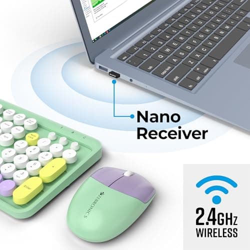 Zebronics Wireless Keyboard & Mouse Combo, 104 UV-Coated Keys, ₹ Key, 12 Multimedia Keys, Retractable Stand, 3 Button Mouse, 1600 DPI, High Precision, USB Nano Receiver (Companion 301, Garden) 3