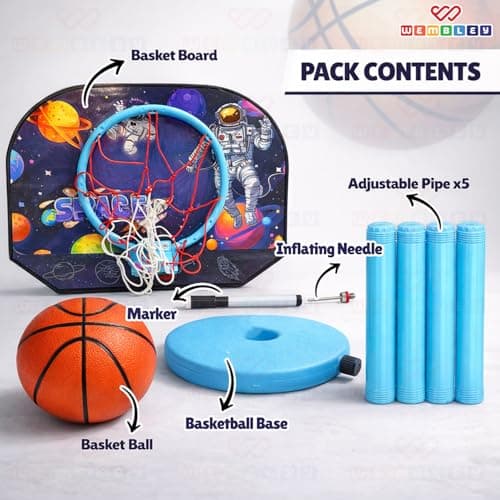 Wembley Basketball Game for Kids | Indoor Mini Hoop Playset with Ball & Net | Height Adjustable Stand with Scoreboard | Easy to Assemble Basketball Toy for Boys & Girls 3+ Years 2