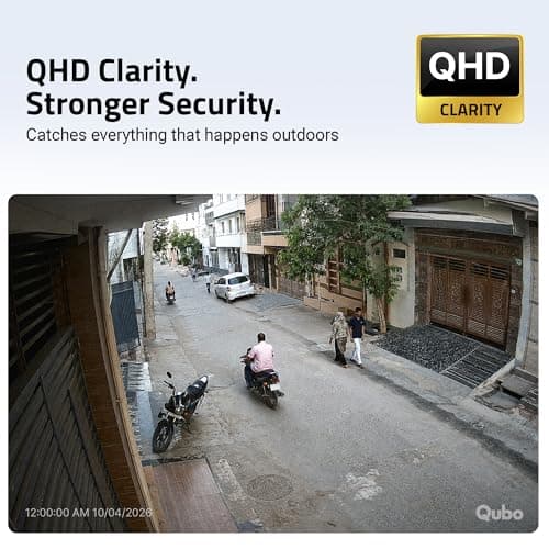 Qubo Smart Bullet Cam Pro 4MP [2026 Edition] by Hero Group | STQC Certified | AI Person Detection | Intruder Alarm | Color Night Vision | App Control | Records Directly on Cloud | No SD Card Required 3