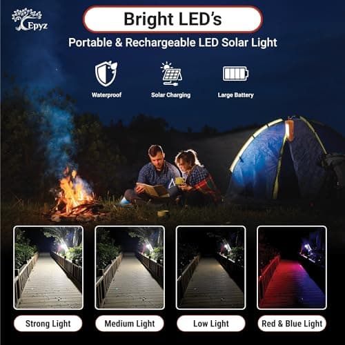 Epyz Solar Light Outdoor Rechargeable LED Torch Lights for Home Outdoor Indoor with AC/DC Torch Light with All in one Features Along [ Pack of 1, 56LED White Light ] 3