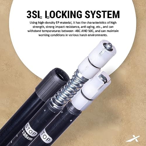 Vector X Trekking Poles Shock Absorbing Adjustable Hiking or Walking Sticks for Hiking Collapsible Strong,Lightweight Walking Pole, All Terrain Accessories and Carry Bag (Without Light) 3