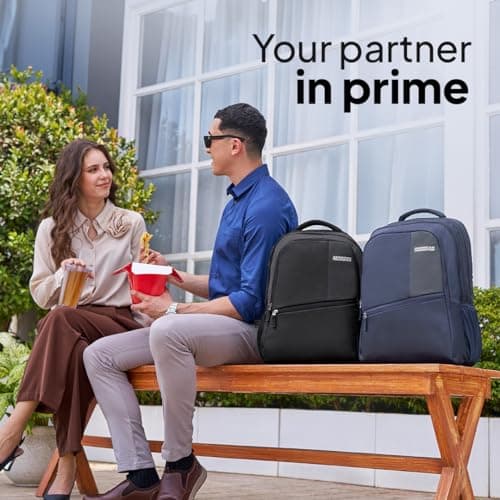 American Tourister Valex | 28L Backpack | 17" Laptop Bag | 2 Compartments | College & Office Backpack for Men and Women | Black | 1 Year Global Warranty 2