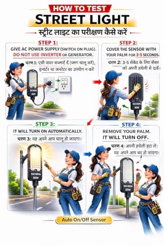 SCHEIN SHSL-28W LED Street Light | 28W | Auto On/Off Dusk to Dawn | Corded Electric | Waterproof & Dustproof IP65 | Polycarbonate Housing | BIS Approved R-97001945 | Outdoor Street Lamp | 1 Piece 4