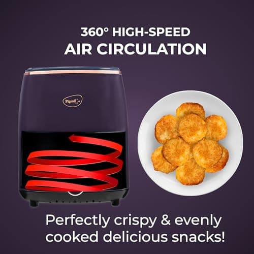 Pigeon Healthifry Plus Digital Air Fryer, 360° High Speed Air Circulation Technology 1400 W with Non-Stick 4.2 L Basket - Purple 5