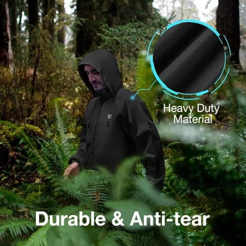TLN Waterproof Raincoat for Men | Lightweight & Durable Rain Jacket with Hood | Windproof & Breathable | Travel-Friendly, Bike & Motorcycle Use | Full-Length Protection (IN, Alpha, S, Regular, Black) 4