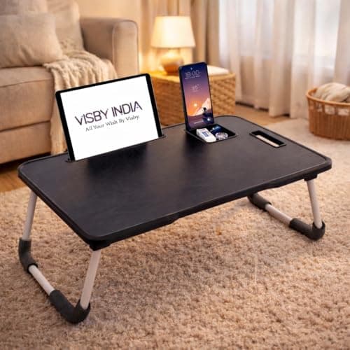 Office Table for Home/Writing Desk for Office/Folding Table for School/Folding Study Table/Work from Home - MultipurposeTable-> (Black New)
