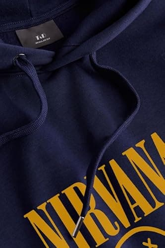THE DUFFERS | Nirvana Hoodie for Men's & Women's Cotton Hooded Hoodies Sweatshirt Unisex Blue XL 2