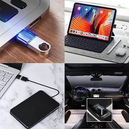USB C Adapter, USB C to USB 3.1 Adapter, USB C to USB, USB C Male to USB A Female OTG Adapter Compatible with MacBook Pro, Samsung Galaxy, Type-C Mobile Phones, Tablets and Laptops (Black) 5