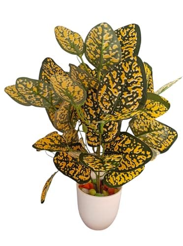 BAARIG Natural Looking Artificial Money Plant/Tree with Pot | Ornamental Plant for Interior Decor | Home/Shop/Office Décor (Yellow-New) 3