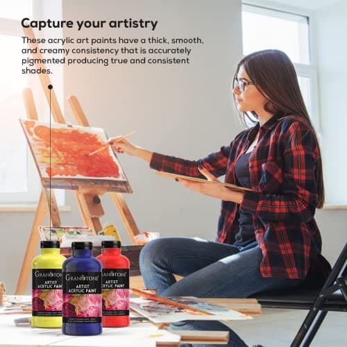 GRANOTONE Acrylic Colour Art and Craft Paint, DIY, Rich Pigment, Non-Cracking for Canvas, Wood, Leather, Earthenware, Metal - 500 Ml (Terracotta) 3