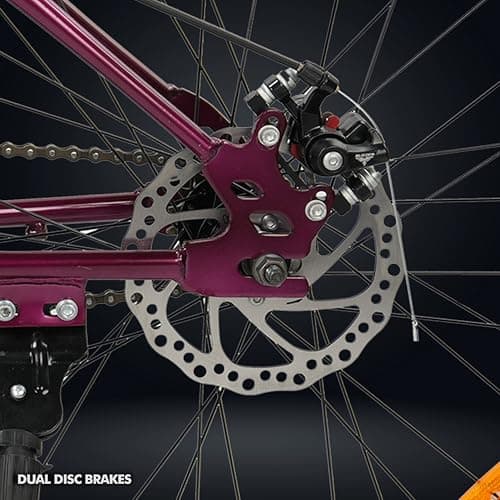 ROADGIANT Squad 26T | MTB | Steel Bicycle | Dual Disc Brakes | Single Speed | Front Suspension | Unisex|for All-Terrain Riding (Purple) 5