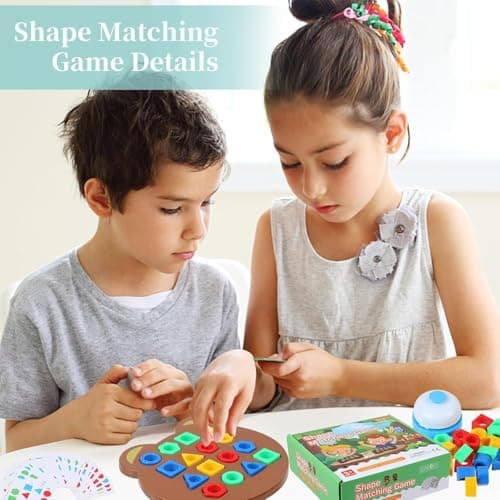 PRIME DEALS Geometric Shape and Color Matching Puzzle Board Game with Bell for Kids 3+ Years | Sensory Educational, Fun and Learning Toy for Children | Ideal for Gifting 5