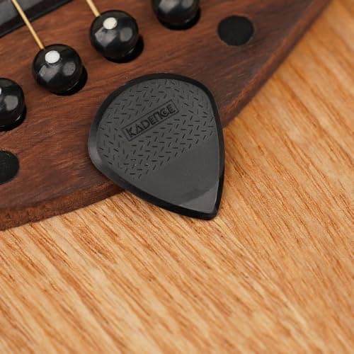 Kadence NG1.55 Jamming Series Nylon Guitar Picks (Pack of 4) | 1.55mm Plectrums | Anti-Slip Grip for Precision Control | For Acoustic, Electric & Bass Guitars | Black 4
