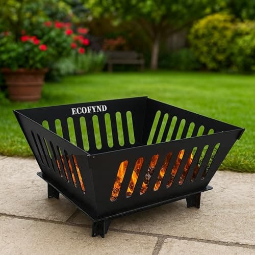 ecofynd Portable Charcoal Fire Pit for Garden, Modern Bonfire Pit Foldable & Compact Fire Bowl Brazier for BBQ, Picnic, Camping, Traveling, Outdoor Cooking, Heavy Duty Angithi for Winter (BBQ003)