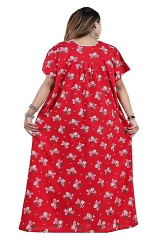 Bejod's Collection Cotton Nighty Combo Pack of 2 | Full Length Printed Maxi Night Dress | Soft Breathable Nightwear Gown for Women | Plus Size Women Nighty XL, XXL, 3XL 2