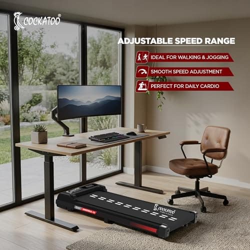Cockatoo SmartWalk 1A Slimmest Walking Pad for Home, with Speed 1-6Km/Hr, 3HP Peak, 2-Level Incline Underdesk Treadmill (Max Weight:100 kg) 3