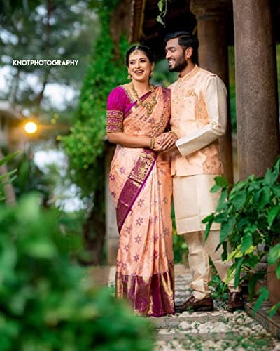 SGF11 Women's Kanjivaram Soft Silk Saree With Blouse Piece (Pink 3