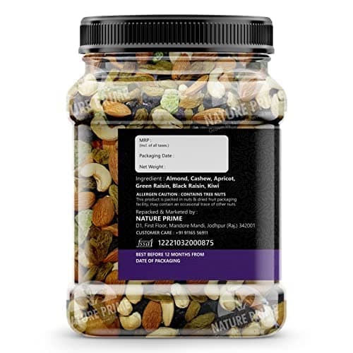 Nature Prime Premium Mix Dry Fruits and Nuts with Almonds| Cashew| Kishmish | Apricot | Black Raisins | kiwi | Dry Fruits, Seeds & Nuts - 250 gm 3