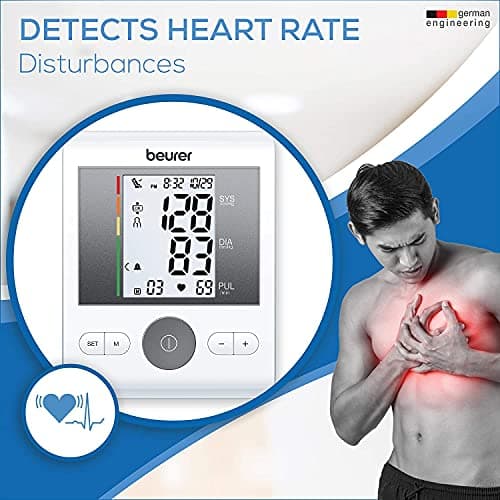 Beurer BM 28 Upper Arm Blood Pressure Monitor with German Engineering, Multi-User Memory, Resting Indicator Technology, Irregular Heartbeat & Hypertension Detection, Automatic Digital BP Machine with  5