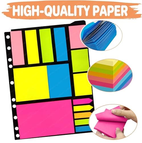 FunBlast Sticky Notes – 375 Sheets Sticky Notes, Stationary Items, Self-Adhesive Memo Pad Bookmark Point It Marker Memo Sticker, Sticky Pad, Stick Notes for Study – 6 Size 4