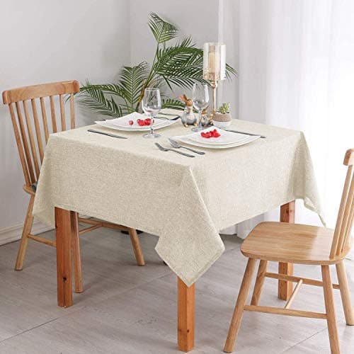 Khooti Jute Table Cover for 4 to 6 Seater | 50 x 75 Inches / 127 x 191 cm | Light Linen | Heat Resistant | Machine Washable | Table Cloth for Dining Table, Kitchen Table, Wedding, Birthday Party 3