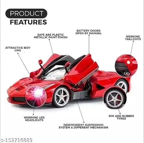 Royal Hub Sensor Remote Control Sports Car with Openable Doors High Performance RC Car with Led Lights for Kids Super Sports CAR for Kids High Speed RC Car Toy Big Size 3-10 Years Old boy and Girls 4