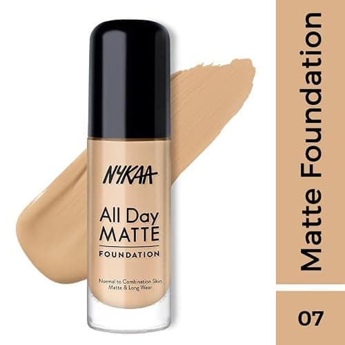 Nykaa All Day Matte Long Wear Liquid Foundation, Sand 07 2