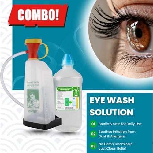 Elysian Emergency Eye Wash Station Kit – Wall-Mountable Safety Eyewash with 500ml Reusable Pump Bottle | Ideal for Chemical, Dust & Irritant Exposure in Workplace, Lab, or Industrial Use 2