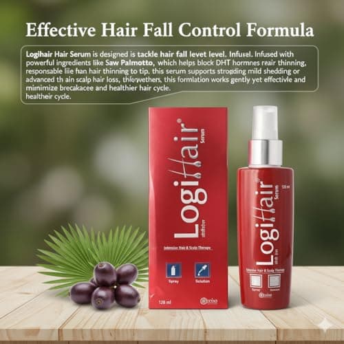 New_LogiHair Hair Serum | Intensive Hair & Scalp Care Serum | Reduces Hair Fall & Promotes Growth | Lightweight, Non-Sticky Formula | Suitable For All Hair Types -(126ml) 2