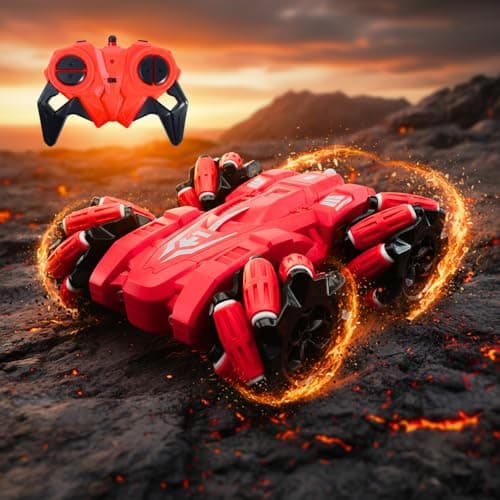 Frendo Remote Control Drift Stunt Car 4WD | 360° Rotating | Dual Sided Climbing | High-Speed Tumbling | Rechargeable Stunt Car | C-Type Charging | Remote Control Car for Kids | Made in India. (Red)