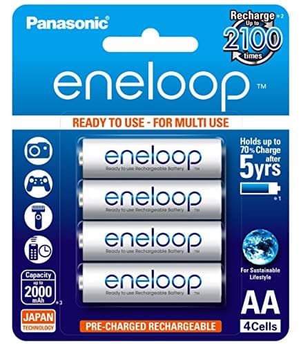 Panasonic BK-3MCCE/4BN Eneloop(Up to 2000 mAH) AA Ni-MH Pre-Charged Rechargeable Batteries, 4-Batter 2