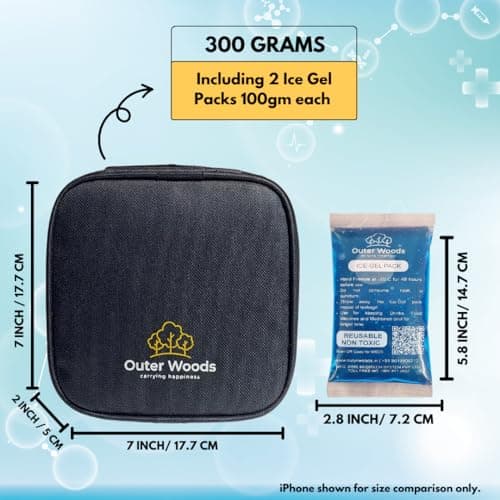 Outer Woods Insulin Cooling Travel Bag for Diabetics | Two Ice Gel Packs | Keep Insulin Cool and Safe for 6-8 Hours | Insulin Cooler Pouch Case (Black) 2