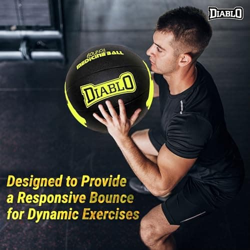 DIABLO 1KG Rubber Medicine Ball with Bounce Effect (1KG, Light Yellow) 3