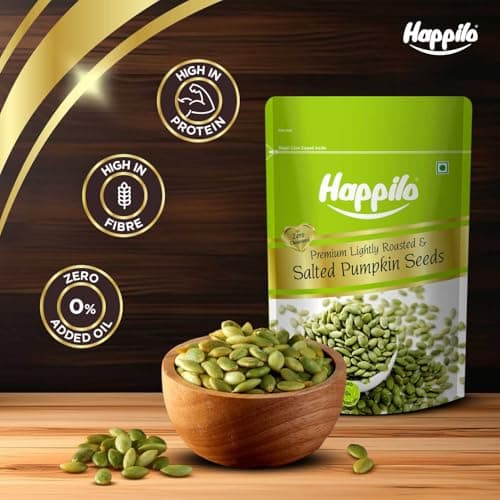 Happilo Premium Lightly Salted & Roasted Pumpkin Seeds 200g | AAA Grade | Crunchy Fiber-Rich Superfood Snack | Healthy Booster Seeds for Diet & Fitness 4