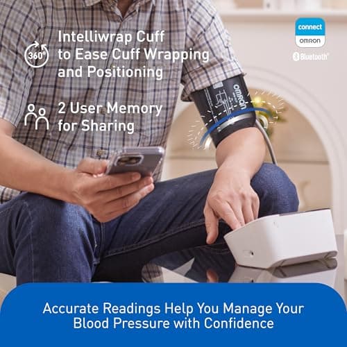 Omron HEM 7361T Bluetooth Arm Blood Pressure Monitor With Cuff Wrapping Guide,Hypertension Indicator,Japanese Intellisense Technology,& Most Recommended Brand By Doctors For Accurate Measurement 4