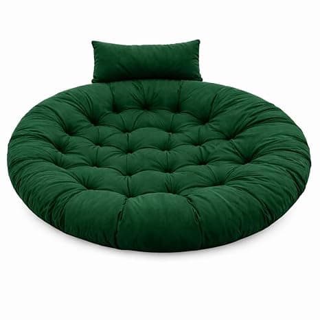Hanging Chair Cushion for Egg Swing Chair | Thick Soft Seat Pad | Balcony Chair Cushion | Outdoor Indoor Cushion | Cushion for Garden Patio (Green, Round Cushion)