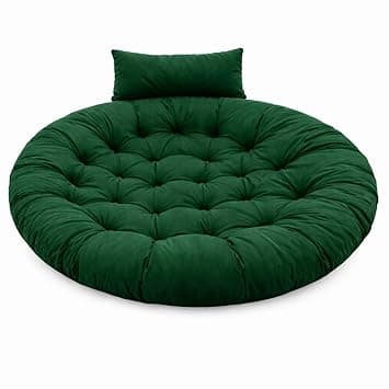 Hanging Chair Cushion for Egg Swing Chair | Thick Soft Seat Pad | Balcony Chair Cushion | Outdoor Indoor Cushion | Cushion for Garden Patio (Green, Round Cushion)