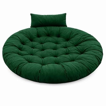 Hanging Chair Cushion for Egg Swing Chair | Thick Soft Seat Pad | Balcony Chair Cushion | Outdoor Indoor Cushion | Cushion for Garden Patio (Green, Round Cushion)