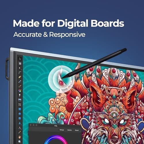 AIWaft 2-in-1 Stylus Pen for Digital Boards – Fine Point Tip, High Sensitivity & Precision | Smooth Writing & Drawing for Smart Boards | Capacitive Stylus | Black (Pack of 1) ONLY for Digital Boards 5