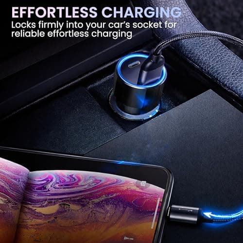Ant Trigger 10 Dual USB Car Charger 48W, PD 3.0 & Quick Charge Fast Charging Car Adapter with 2 USB Ports for Smartphones Tablets Laptops Smartwatch 3