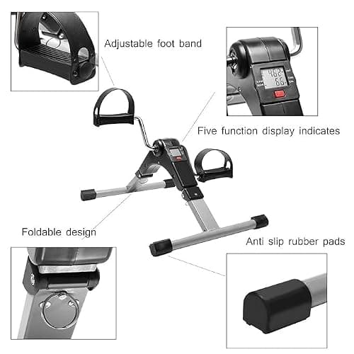 RK Prime™ Mini Cycle Pedal Exerciser – Under Desk Bike for Home & Office | Adjustable Resistance, LCD Display | Arm & Leg Workout | Non-Slip, Portable | Physiotherapy & Seniors 2
