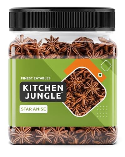 Kitchen Jungle Premium Star Anise 100g Pack of 1 (Chakri Phool) Whole Spice | Strong Aromatic Biryani Masala Ingredient | Fresh, Handpicked Illicium Verum for Garam Masala, Tea, & Cooking