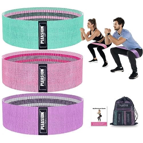 PLEASION Fitness Band Resistance Bands, Anti-Slip Resistance Loop Band Fabric Set Hip Legs Sports Elastic Spoil Band Training Band for Yoga Crossfit Gymnastics etc