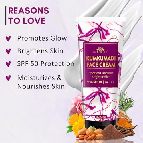 INTIMIFY Kumkumadi Face Cream For Glowing Skin | Enriched With Kumkumadi, Rosemary, Turmeric | Suits all Skin Types 50 gm 3