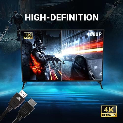 Ant Esports AEH0105 HDMI Cable 4K High-Speed HDMI Cord 18Gbps with Ethernet Support 4K 60Hz Compatible with Windows,Apple,UHD TV, Monitor, Computer,Xbox 360,PS5 PS4, Blu-ray, and More -1.5 Meter-Black 5
