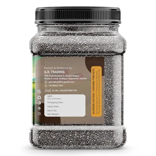 NutriPunj Chia Seeds 1kg | Raw Black Chia Seeds | Rich in Omega 3, Fiber & Protein | Natural Superfood | Salvia Hispanica Seeds for Smoothies, Chia Pudding, Detox Water & Healthy Diet 3