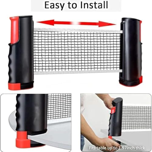 Table Tennis Playset with 2 Ping Pong Rackets, 3 ABS Balls, Foldable TT Net & Carry Bag | Lightweight Table Tennis Sports Accessories for Practice & Recreation | Ideal for Home School and Outdoor 3