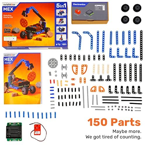 Avishkaar MEX 5-in-1 DIY Robotics Starter Kit, Robot Toys for Kids Aged 8-12, Building & Construction Set with 100+ Parts, Learning & Educational STEM Kit, Made in India. 3